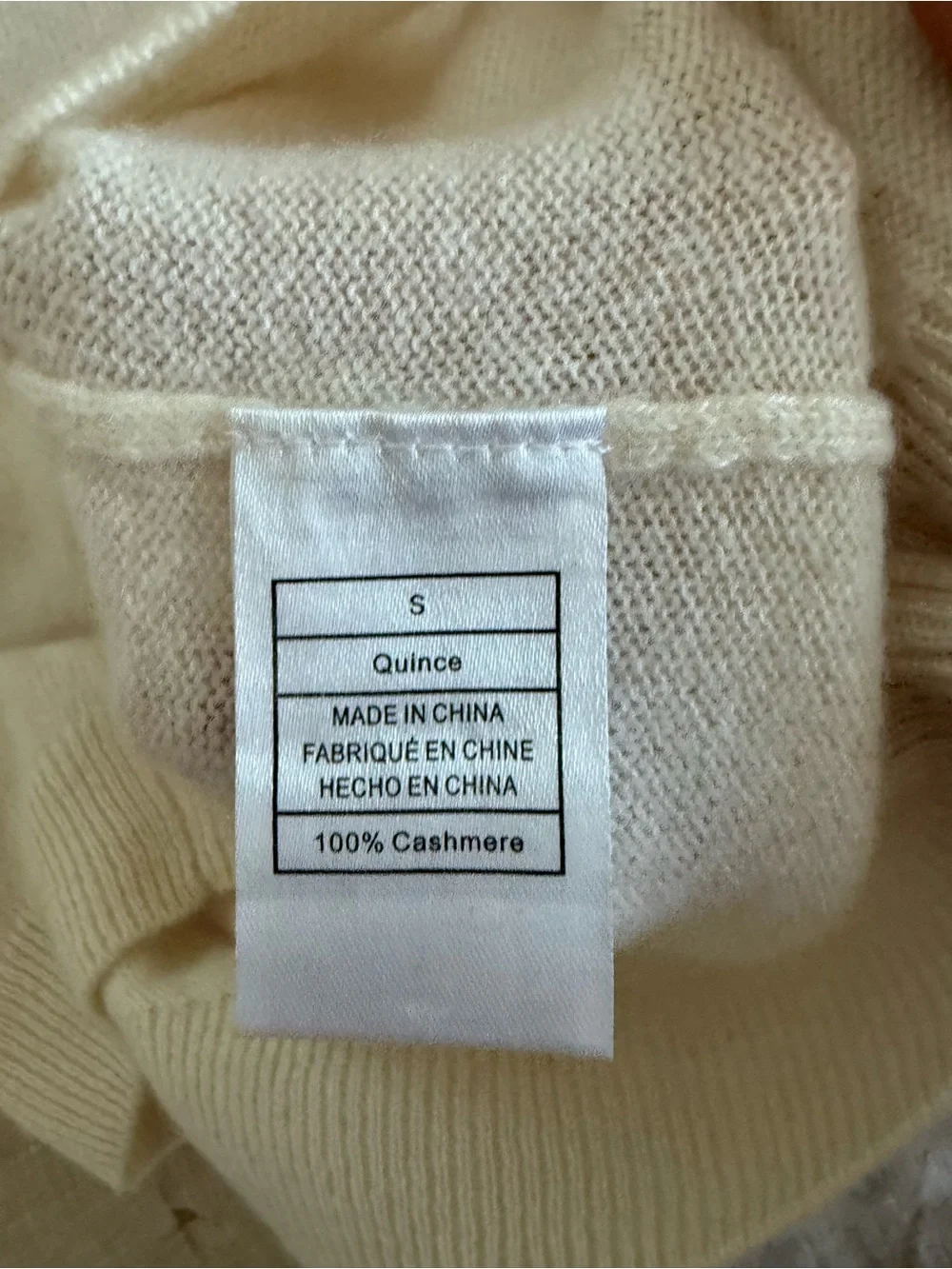 Quince Mongolian Cashmere Tee in Ivory size Small - Picture 9 of 10